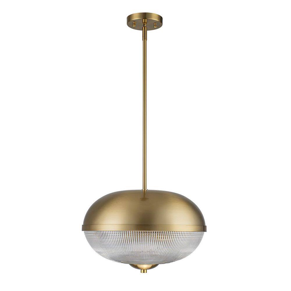 16 in. 3-Light Modern Brass Prismatic Glass Globe Pendant Light price history on PriceWatchPro