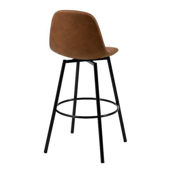 StyleWell 29 in. Adenmore Swivel (Set of 2) Bar Stool with Brown