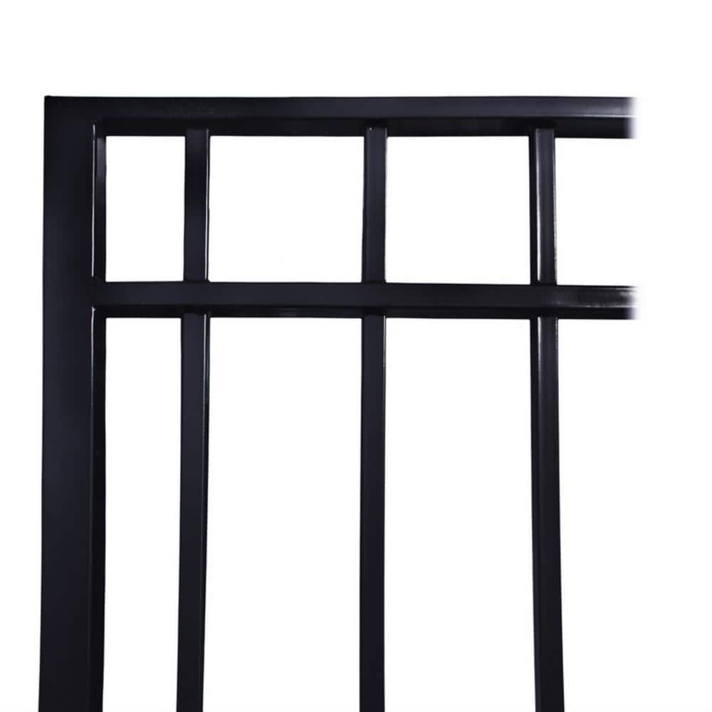 Madrid Black Steel Sliding Driveway Gate with Arched Top