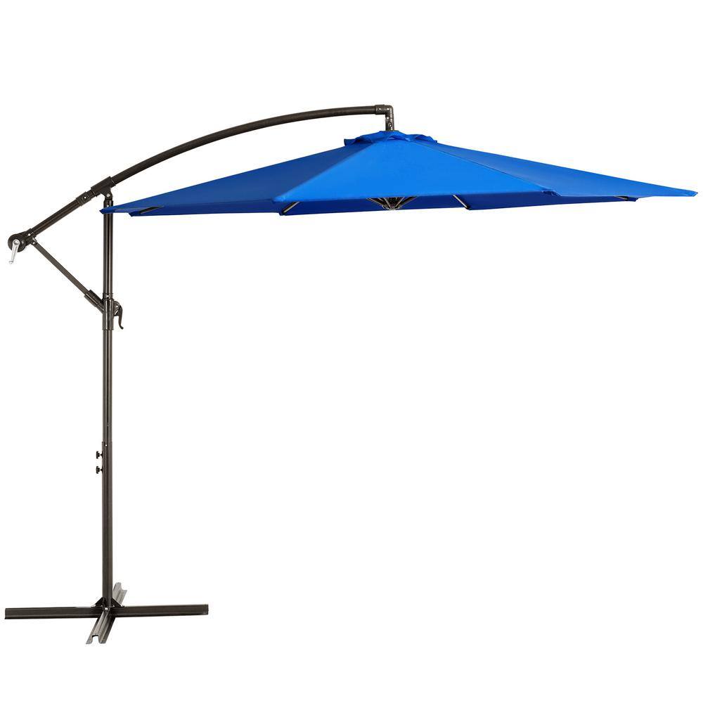 JEAREY 120 in. Innovative Tilt Design Offset Cantilever Umbrella in Blue 10EDXJBlue The Home