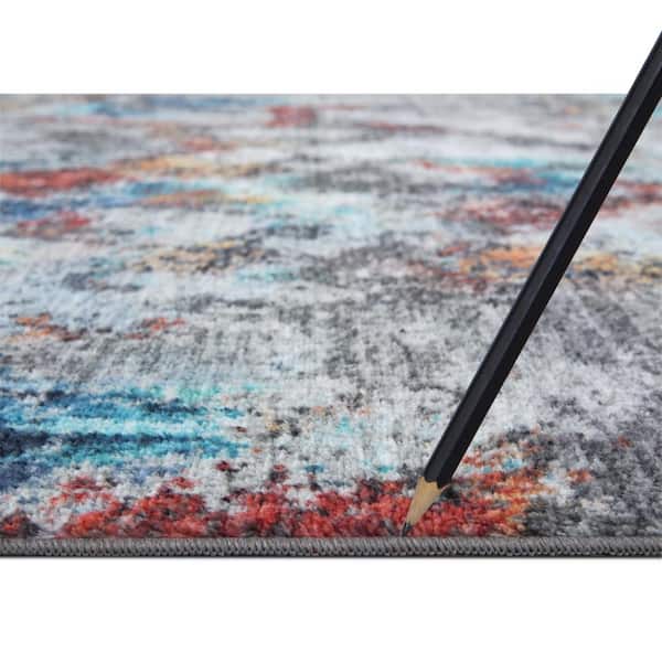 Eden Collection Ocean Breeze Multi 8 ft. x 10 ft. Machine Washable Abstract Indoor Area Rug