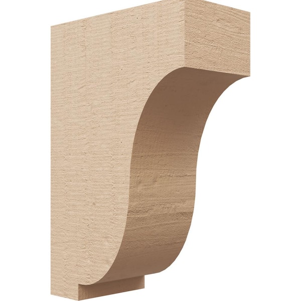 Ekena Millwork 4 in. x 12 in. x 8 in. Series 2 Classic Van Buren Rough Cedar Woodgrain Timberthane Polyurethane Corbel, Primed Tan