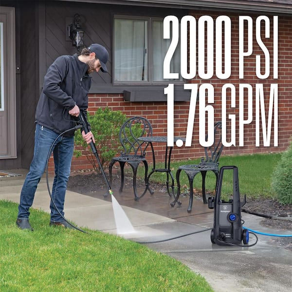 Westinghouse - 2000 PSI 1.76 GPM Cold Water Electric Powered Pressure Washer with Anti-Tipping Technology and 2 Quick Connect Tips