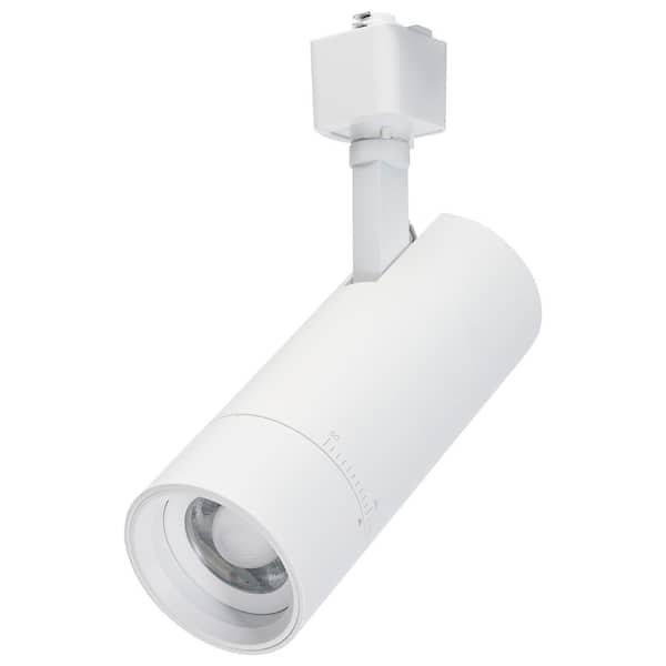 Matte White 15-Watt Adjustable Beam Integrated LED Fixed Track Cylinder Head