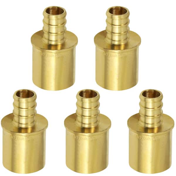 PLUMBFLEX 3/4 in. Brass Male Sweat Copper Adapter x 1/2 in. Pex Barb Pipe Fitting (5-Pack)