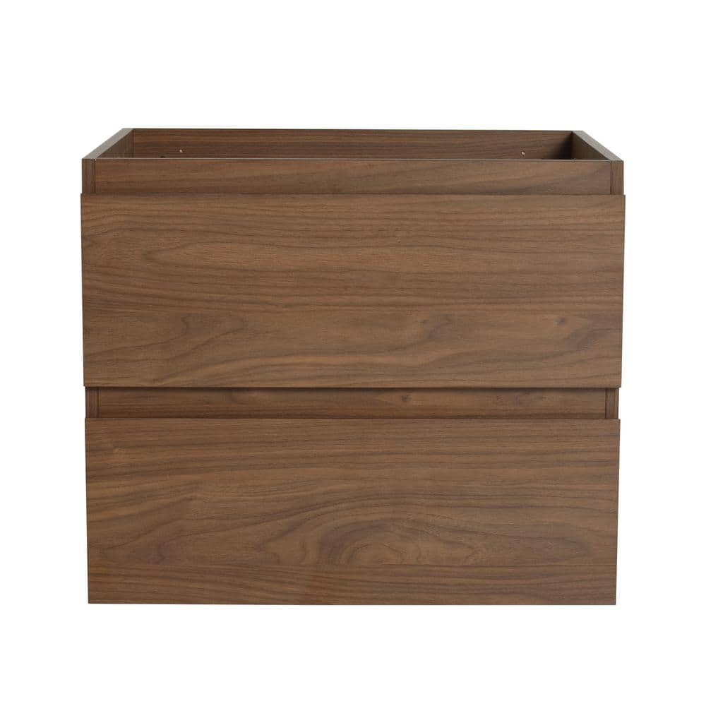 24 in. Wall-Mounted Bath Vanity Cabinet without Top in Dark Brown with 2 Dr