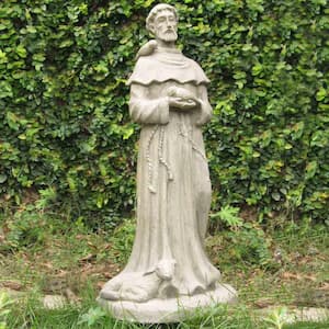 27 in. H Saint Francis Statue in Old Stone