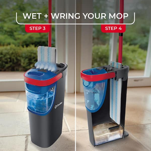 O-Cedar H2prO Microfiber Flat Mop System, H2prO 15in. Flat Mop