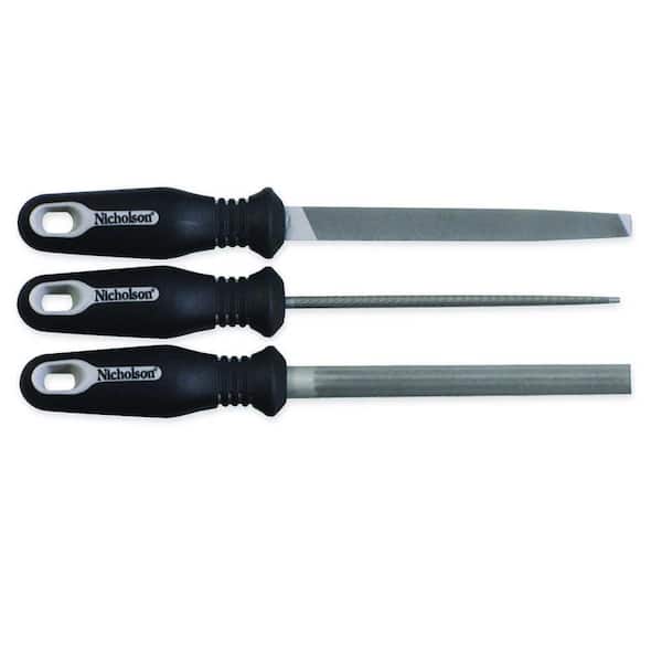 Nicholson 6 in. Ergonomic Handles File Set with Pouch (3-Piece)