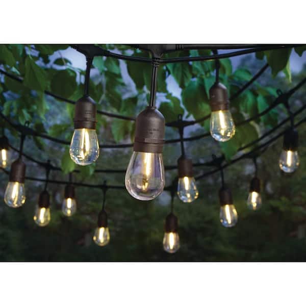 Hampton Bay 24-Light 48 ft. Indoor/Outdoor String Light with S14 Single Filament LED Bulbs