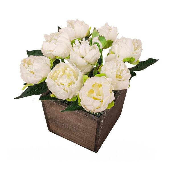 National Tree Company 10 in. Artificial Floral Arrangements Lily of the  Valley Bouquet in Wooden Box- Color: Mauve MT81-00326GMV-1 - The Home Depot