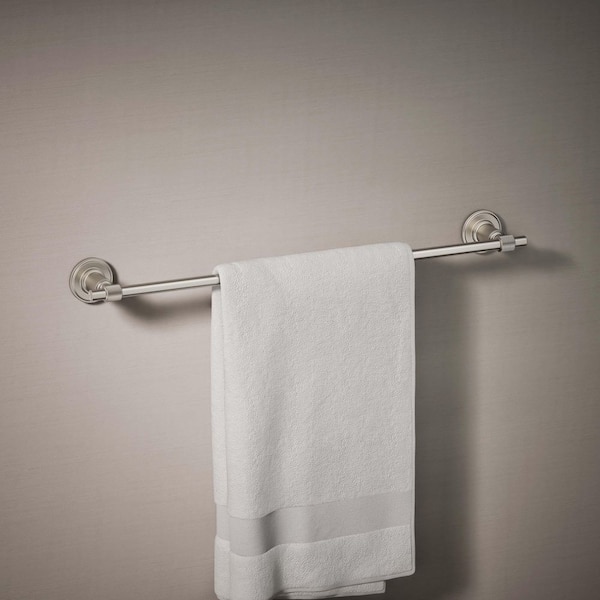 Torrington 24 in. Wall Mounted Single Towel Bar in Vibrant Brushed Nickel