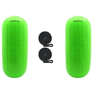 10 in. x 27 in. BoatTector HTM Inflatable Fender Value in Neon Green (2-Pack)