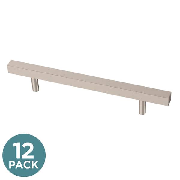 Liberty 12-Pack Square Bar 5-1/16 in. (128 mm) Modern Satin Nickel Drawer Pulls