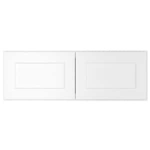 Newport Shaker White Ready to Assemble Wall Cabinet with 2-Doors (36 in. W x 12 in. D x 12 in. H.)