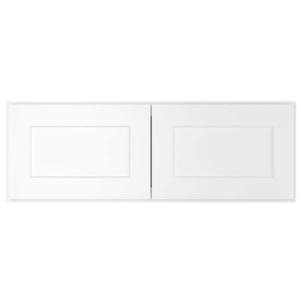 HOMEIBRO Newport Shaker White Ready to Assemble Wall Cabinet with 2-Doors (36 in. W x 12 in. D x 12 in. H.)