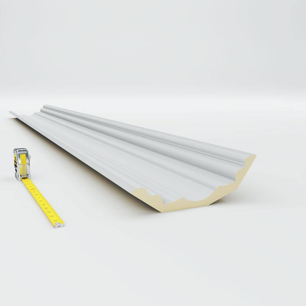 Primed White Polyurethane Geometric Crown Moulding Sample