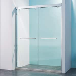 56-60 in. W x 75 in. H Sliding Aluminium Alloy Framed Shower Door in Chrome Finish with 5/16 in. (8mm) SGCC Clear Glass