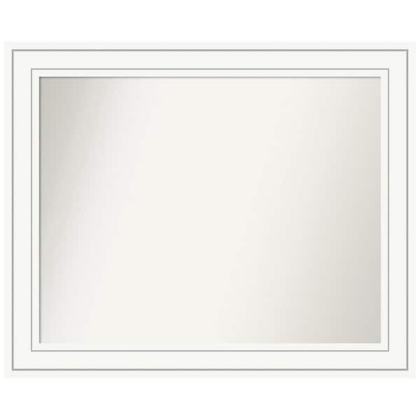 Amanti Art Craftsman White 33 in. W x 27 in. H Non-Beveled Wood Bathroom Wall Mirror in White