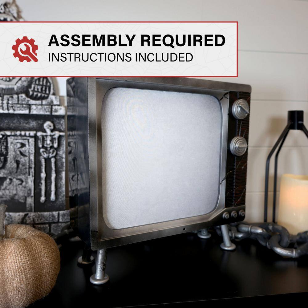Haunted Hill Farm 12" Motion-Activated Haunted TV with LED Lights