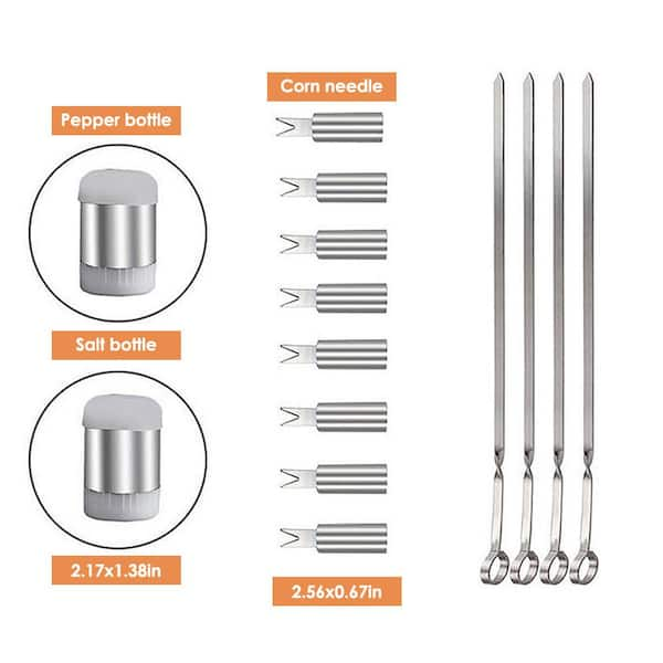 Cisvio Sliver Cooking Accessory BBQ Grill Tools Set, Thermometer, Meat  Injector, Extra Thick Stainless Steel Spatula (30-Piece) D0102HXY7NT - The  Home Depot