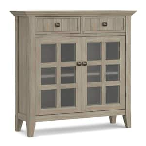 Acadian Solid Wood 36 in. Wide Transitional Entryway Hallway Storage Cabinet in Distressed Grey