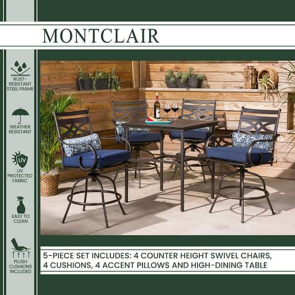 hanover montclair 5 piece patio set