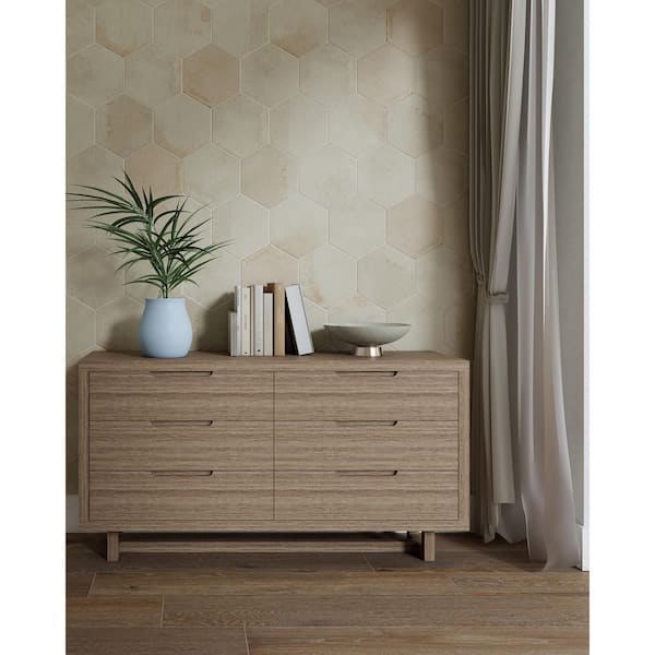 CRUZ BAY STUDIO Arcadian Hexagon 9 in. x 10 in. Desert Sands Matte