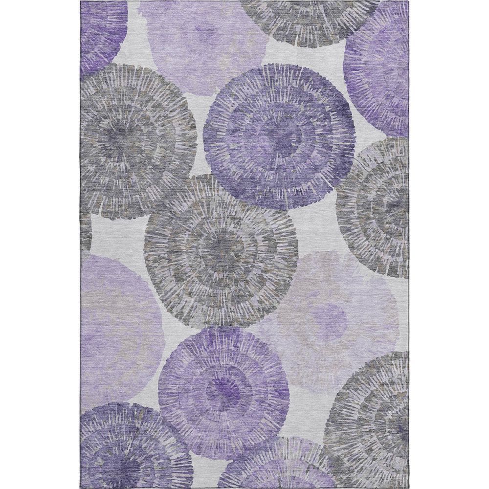 Mayfield Premium Machine Washable Abstract AMF2351 Plum 5 ft. x 7 ft. 6 in. Area Rug price history on PriceWatchPro