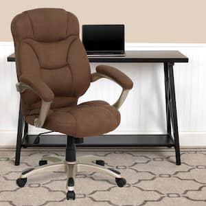Jessie Fabric High Back Ergonomic Executive Chair in Brown Microfiber with Arms
