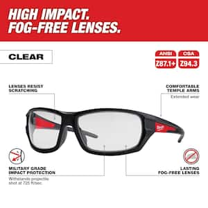 Performance Safety Glasses with Clear Fog-Free Lenses with Medium Level 1 Cut Resistant Nitrile Gloves