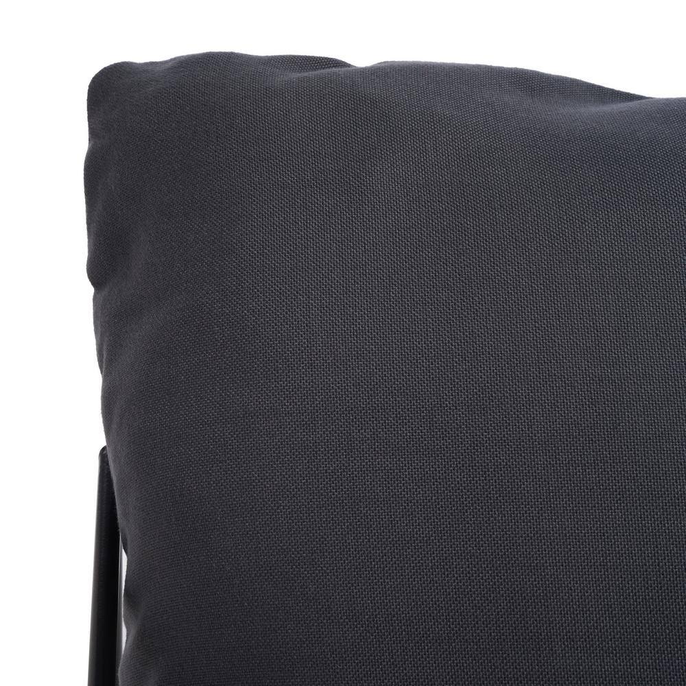 Portland Minimalist Gray Linen and Black Metal Accent Chair
