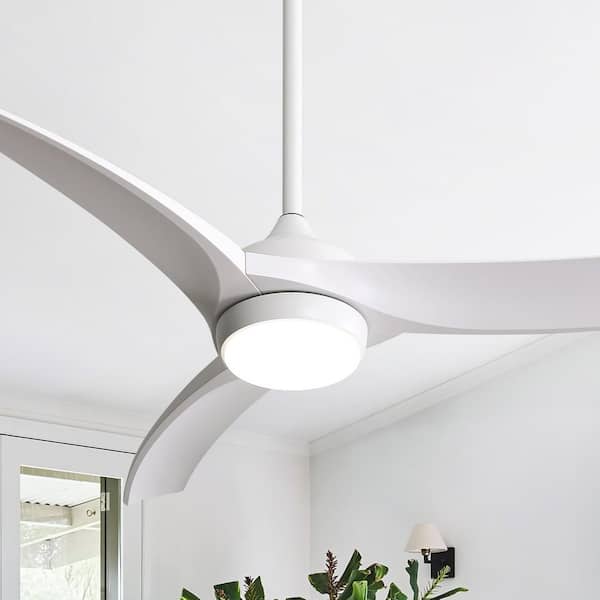 52 in. Indoor/Outdoor White LED Ceiling Fan with Light Kit, Reversible DC Motor and Remote Control