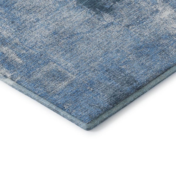Mayfield Premium Machine Washable Abstract AMF989 Denim 10 ft. x 14 ft. Area Rug