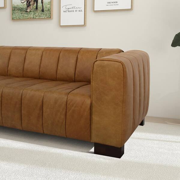 その他 CabCallawayACMEFurnitureDELMAR SOFA3P Lazzara Clumber 84 in. W Pillow Top Arm Faux Leather