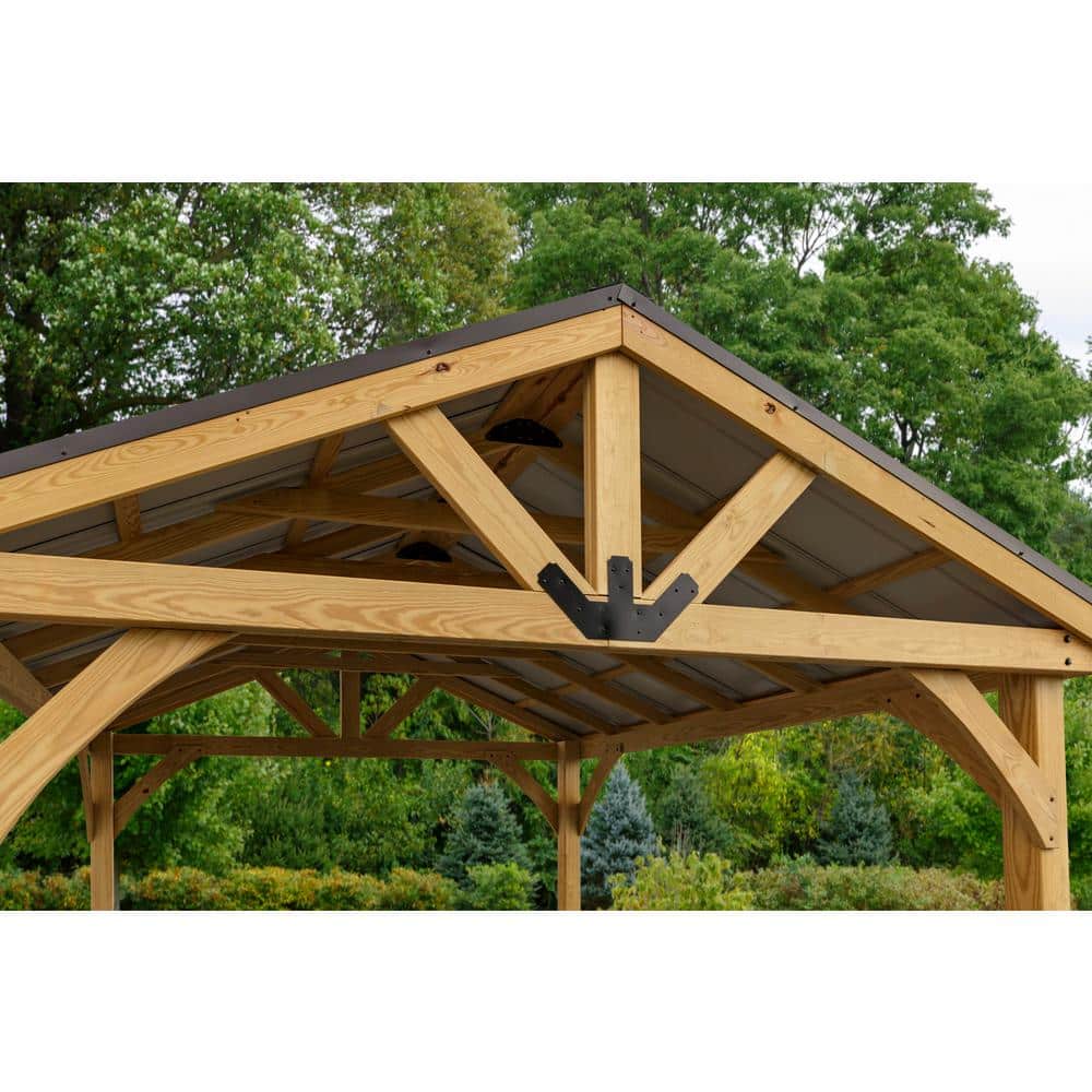 Westmont 12 ft. x 12 ft. Unstained Wood Pavilion with Bronze Canopy
