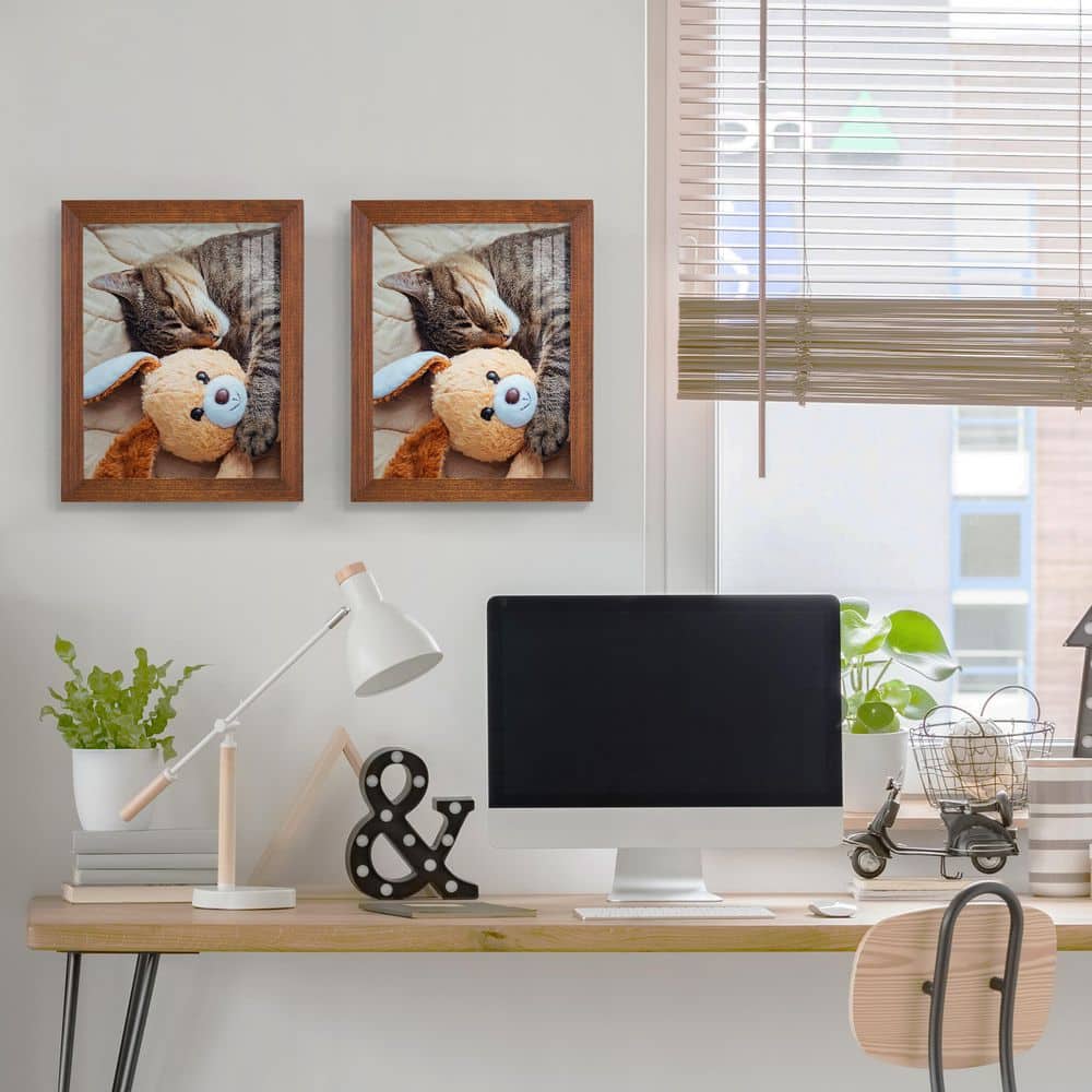 Walnut Matte Finish 8x10 Wooden Picture Frame Set