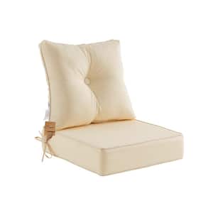 Deep Seat High Back Chair Cushions Outdoor Replacement Patio Seating Cushions, Seat 24"Lx24"Wx6"H, Set of 2, Beige