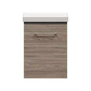 Langsett Wall Hung 17-1/2 in. W x 13-1/2 in. D Vanity in Savanna with Porcelain Vanity Top in White With White Basin