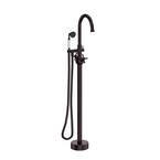 Vintage 2-Handle Floor-Mount Buthtub Freestanding Roman Tub Faucet in Oil Bubbed Bronze