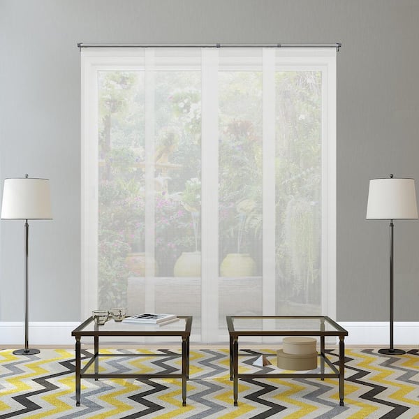 Chicology Adjustable Sliding Panel / Cut to Length, Curtain Drape Vertical Blind, Solar, See Through - Cloud White