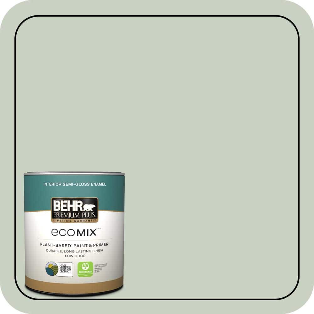 1 qt. #PPU11-12 Mild Mint Semi-Gloss Enamel EcoMix Plant-Based Interior Paint & Primer price history on PriceWatchPro