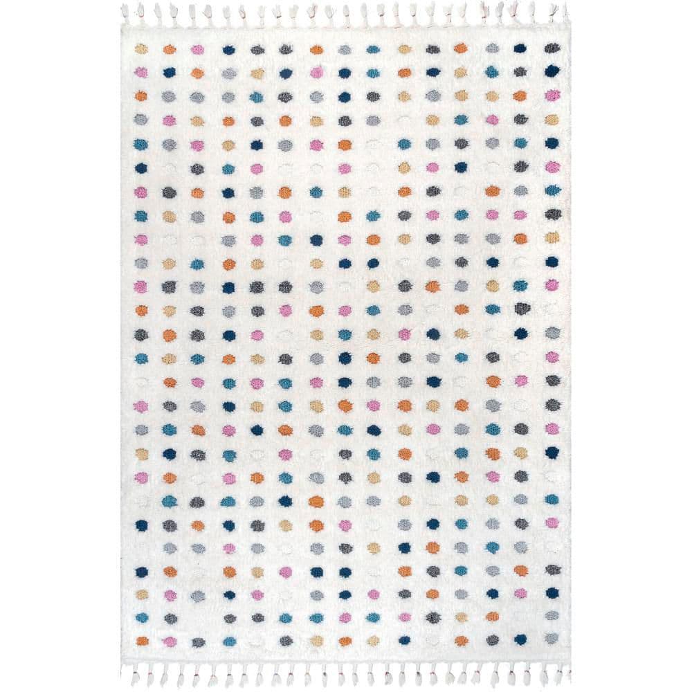 Behati Polka Dot Kids Tasseled Off White 3 ft. x 5 ft. Accent Rug price history on PriceWatchPro