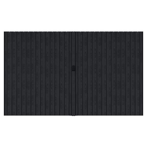120 in. x 80 in. Black Woodgrain Vinyl PVC Accordion Door, Interior Folding Doors with Installation Hardware