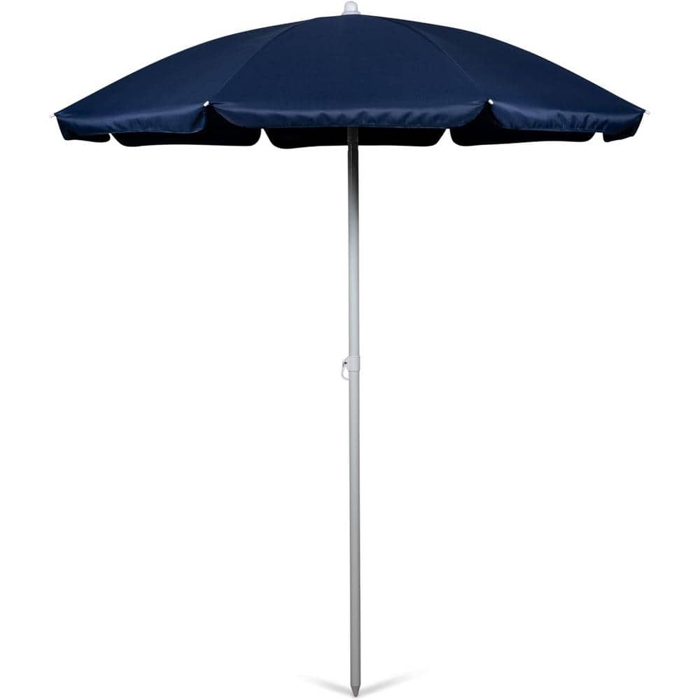 5.5 ft. Metal Pole Tilt Beach Umbrella in Navy Blue with Carry Bag