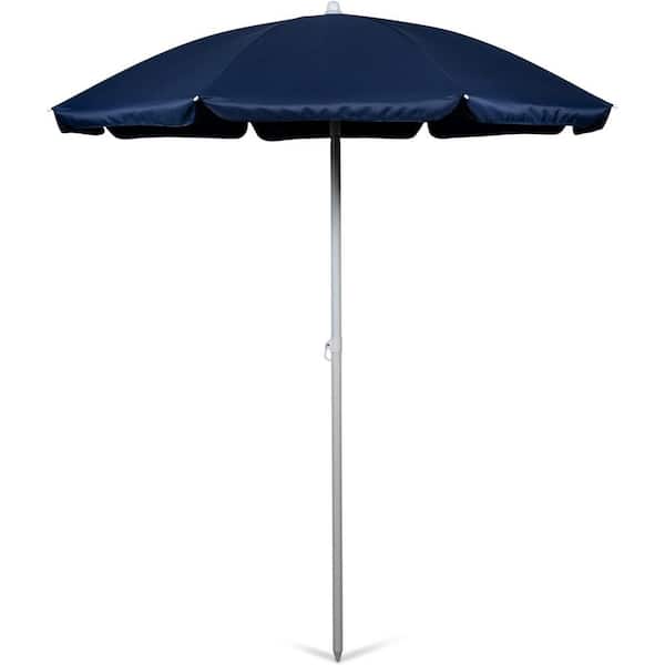Unbranded 5.5 ft. Metal Pole Tilt Beach Umbrella in Navy Blue with Carry Bag