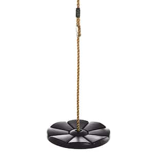 Machrus Swingan Cool Disc Swing With Adjustable Rope Fully Assembled, Black