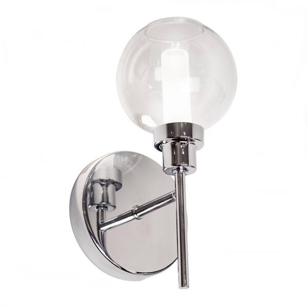 BAZZ Sphere 1-Light Chrome Wall Mount Sconce