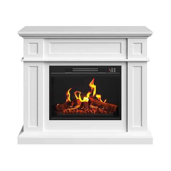Northwest 40.9 in. W. Electric Fireplace with Mantel, White