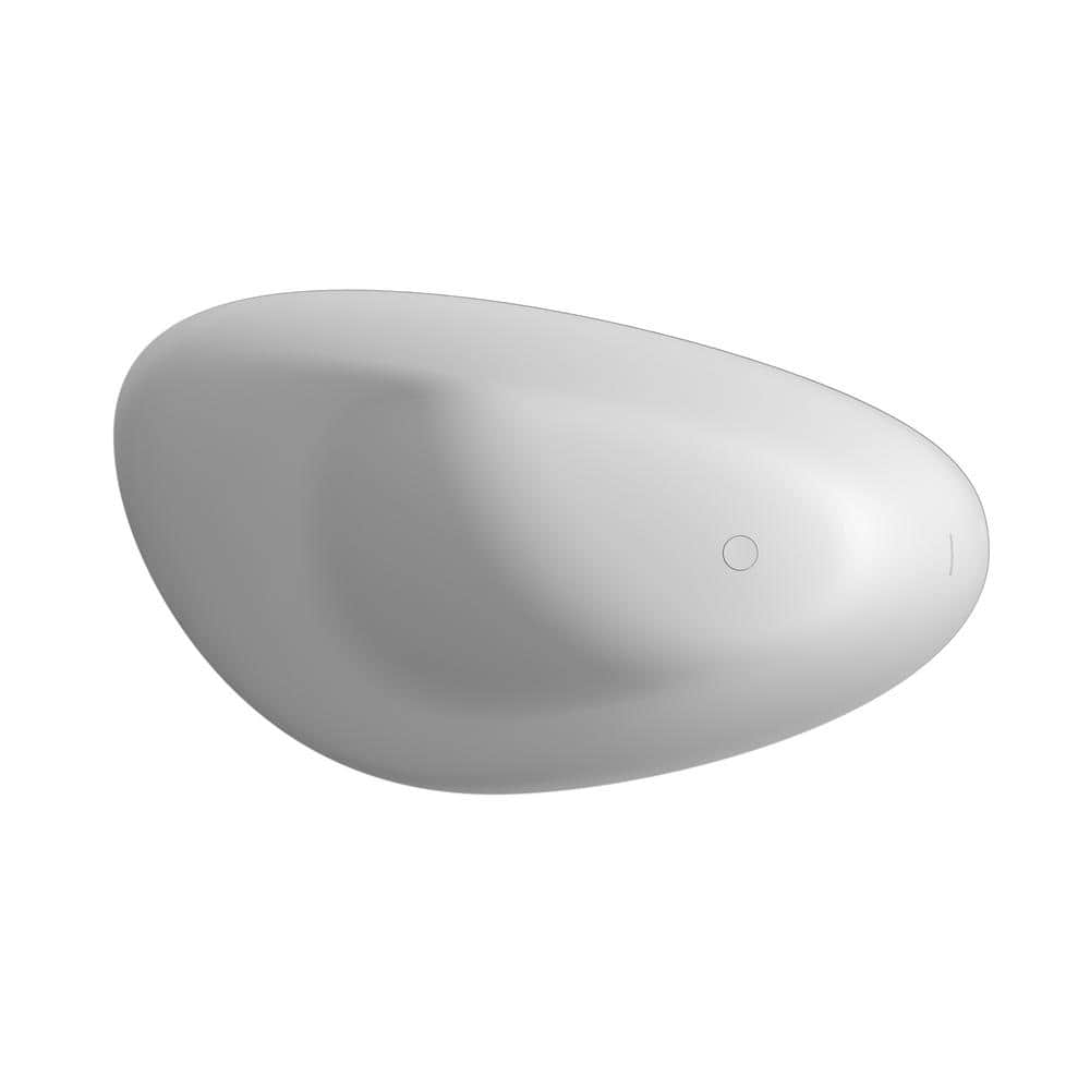 65'' Matte White Solid Surface Freestanding Bathtub